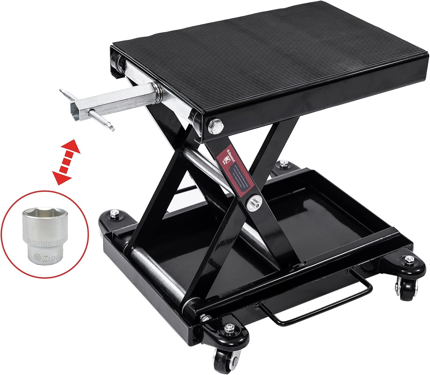 Buy Donext 1100 LB Motorcycle Lift Center Scissor Lift Jack with Dolly