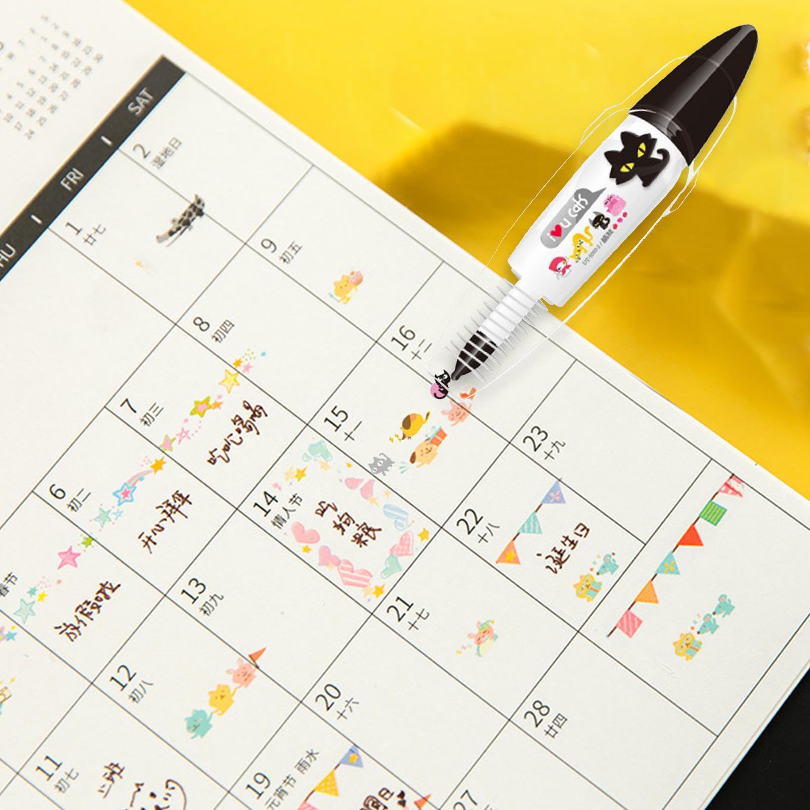 Penne Decorative con Motivo Fumetti per Scrapbooking