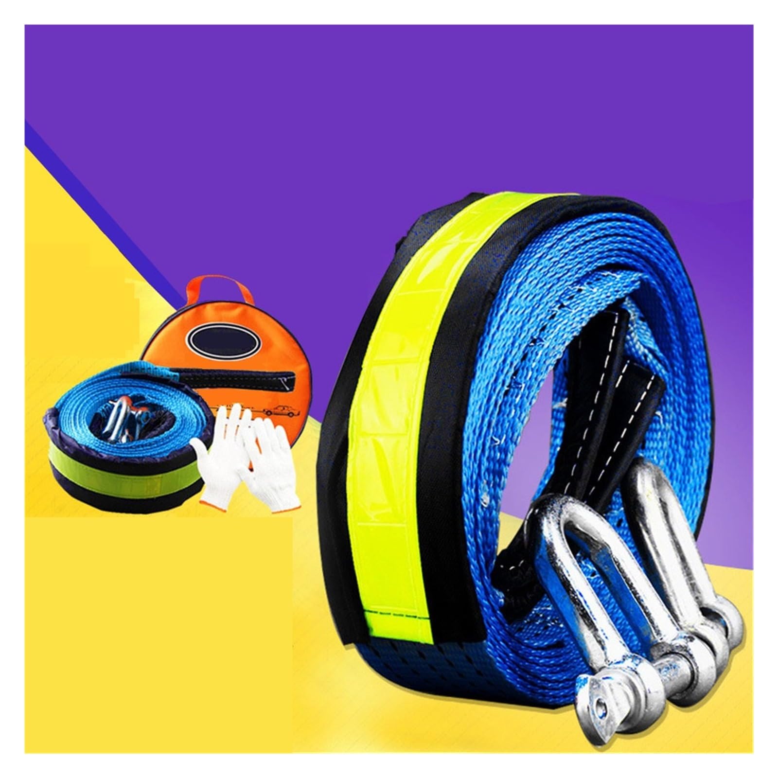 Cable Azul for Coche, cabrestante de Remolque sintético, línea Cuerda 5 M, 17600lbs, Luminoso con Fuerte tracción Gruesa for vehículos Todoterreno ATV Fuerte Resiliencia