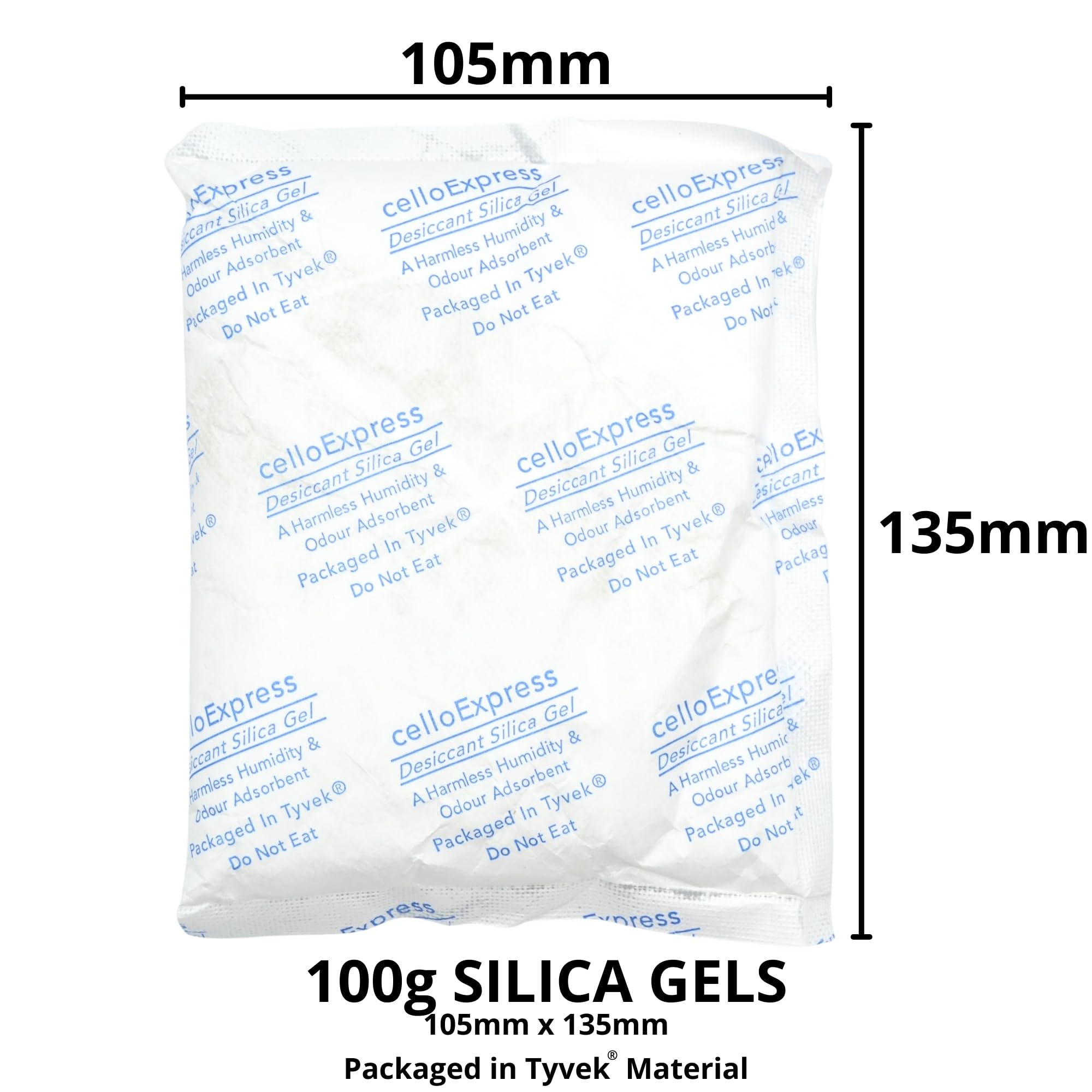 Bolsas de gel de sílice. Paquete de 100 g