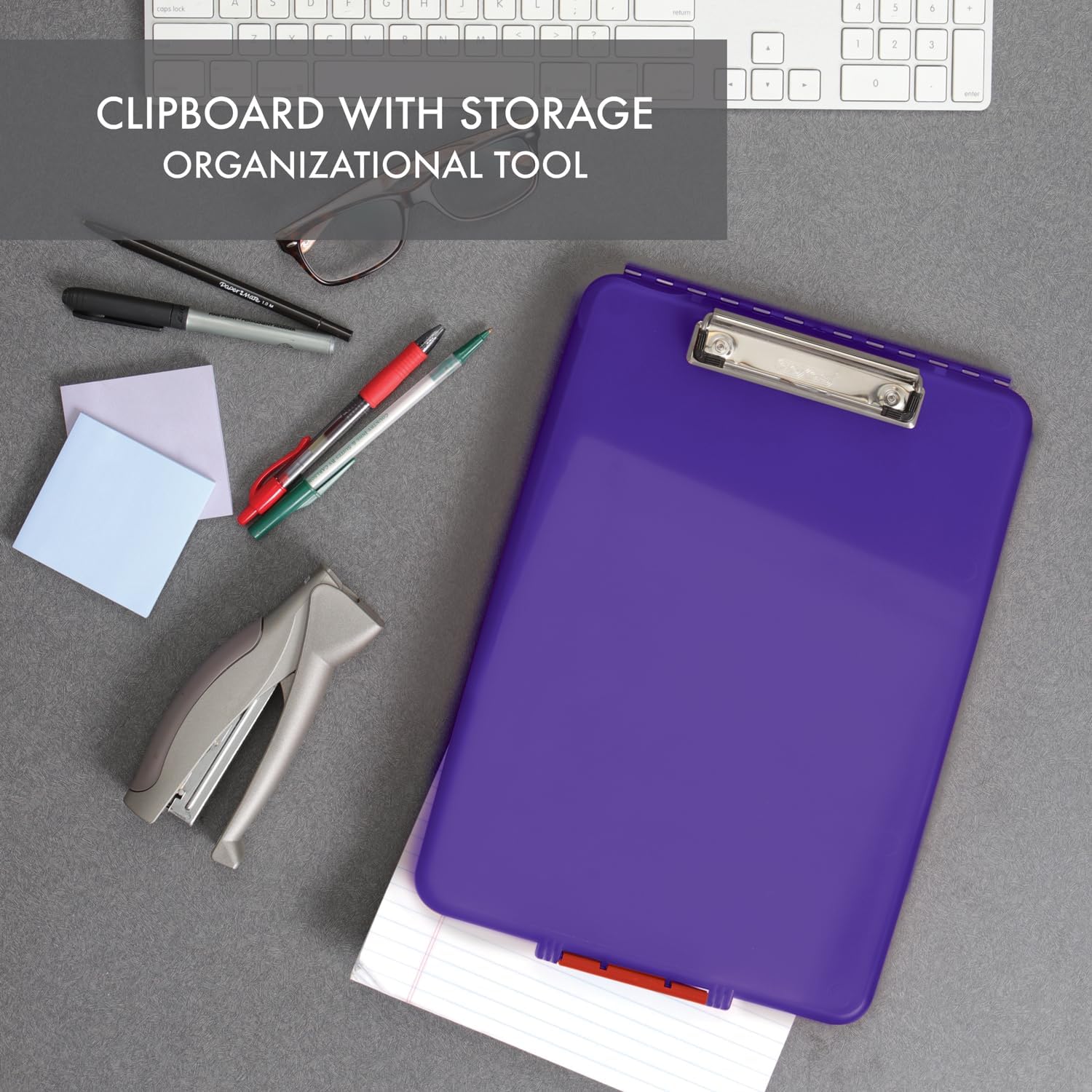 Dexas Slimcase Storage Clipboard, Purple