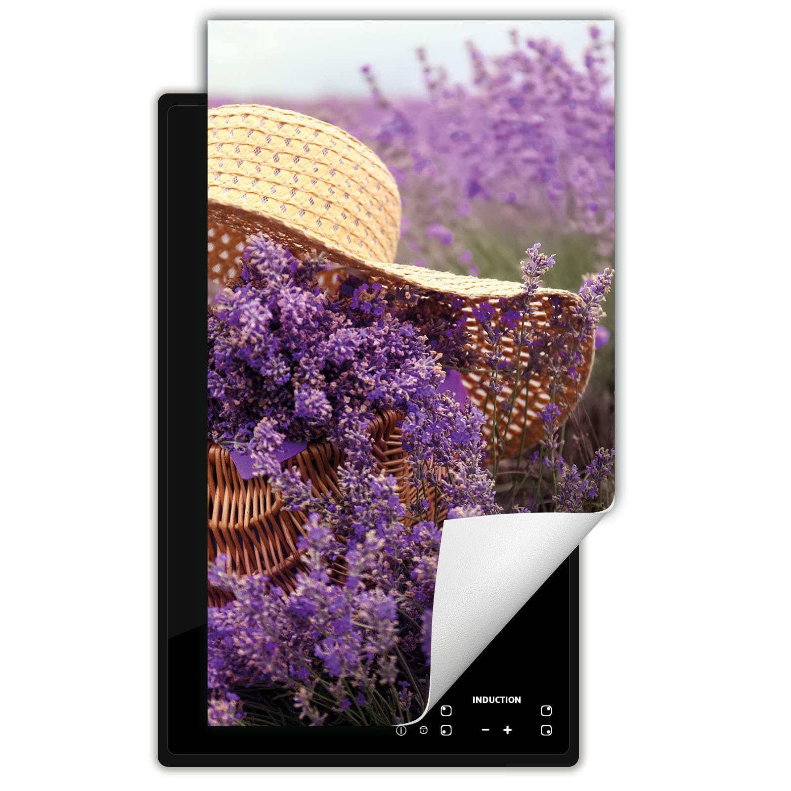 Copertura Tappetino Piano Induzione 30x52 cm Cucina Coprifornelli Protezione per Piano Induzione - lavanda