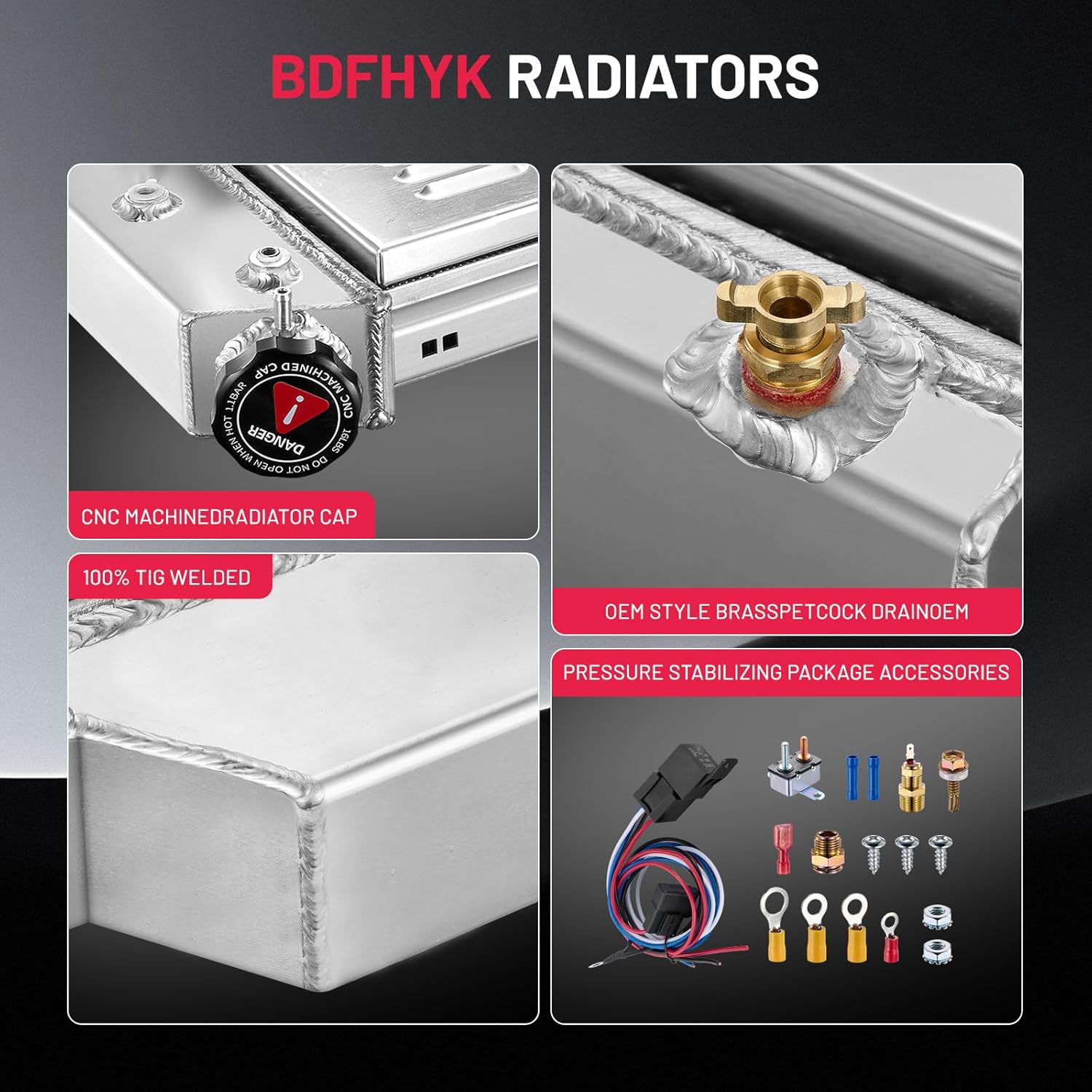 BDFHYK 3ROW-52MM CU162 Aluminum Radiator Compatible with for Buick Apollo Century Electra,Cadillac Seville,Chevrolet/C10,GMC C15,Oldsmobile/Cutlass Calais/Salon/Supreme,Pontiac Bonneville Catalina