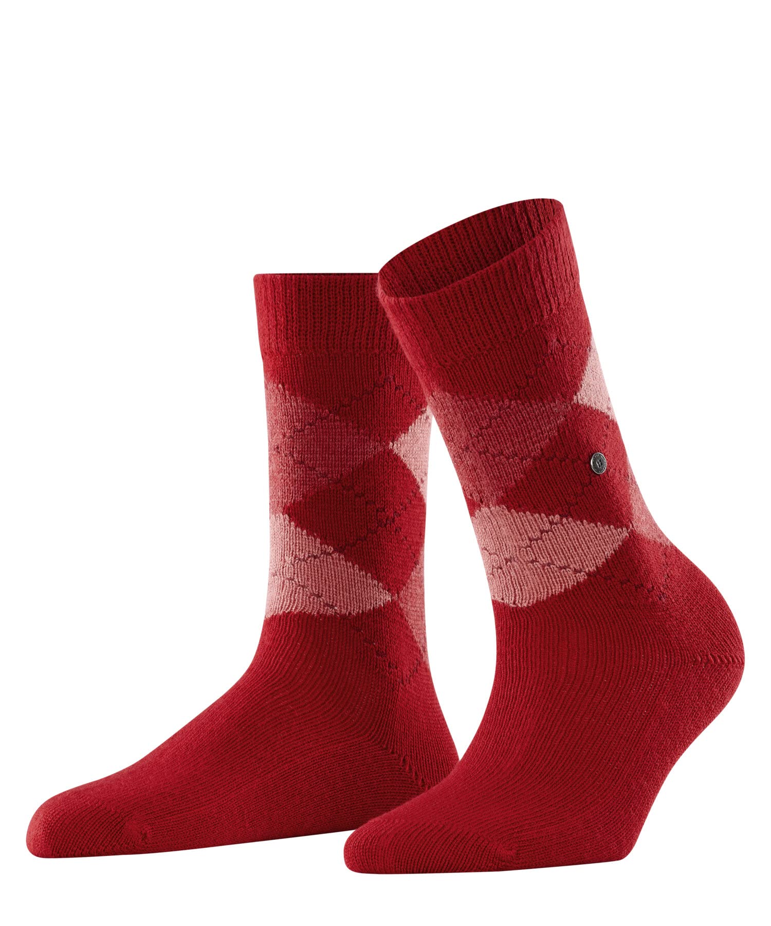 Burlington Women's Whitby W So Warm Soft Patterned 1 Pair Socks, Red Vermillion 8226, 3.5-7