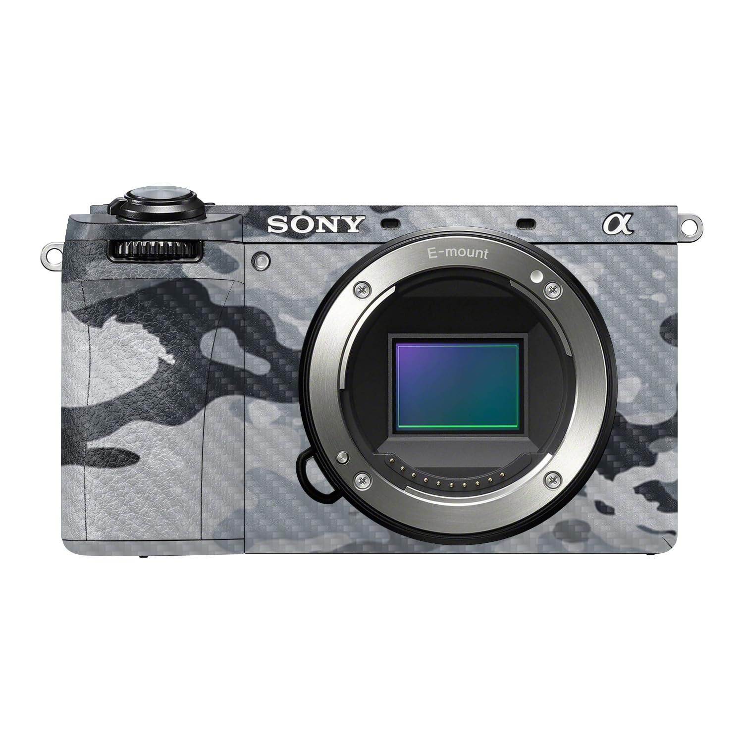 Carbon Fiber Camera Skin Compatible with Sony A6700 Mirrorless Camera (2023) - Gray Camouflage - Premium 3M Vinyl Protective Wrap Decal Cover - Easy to Apply | Crafted in the USA by MightySkins