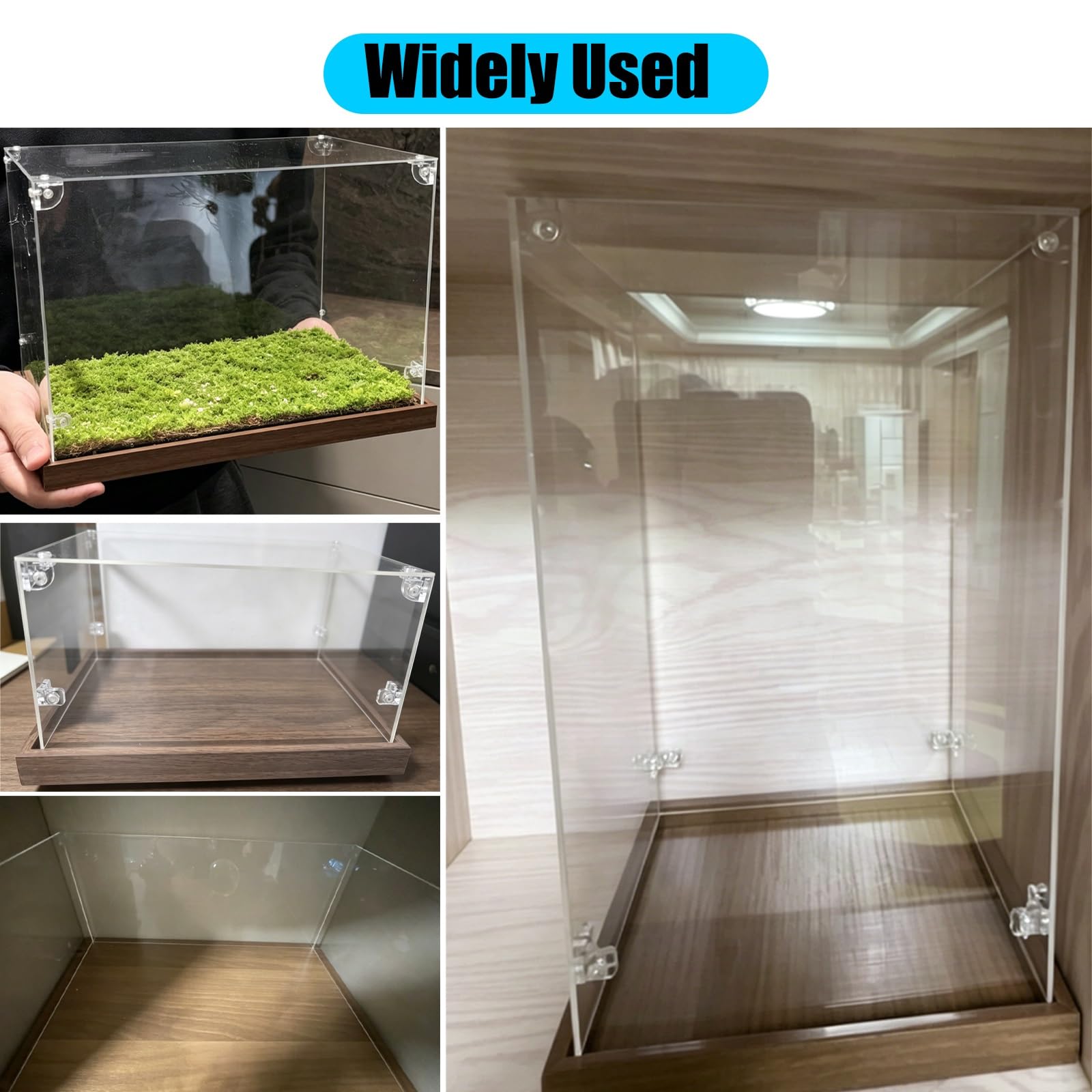 Vitrina metacrilato Caja De Vitrina De Acrílico Transparente 30X30X30 40X40X40 50X50X50 60X60X60cm, Contenedores De Cubos Cuadrados Transparentes Coleccionables(Brown,50x40x50cm/20x16x20)