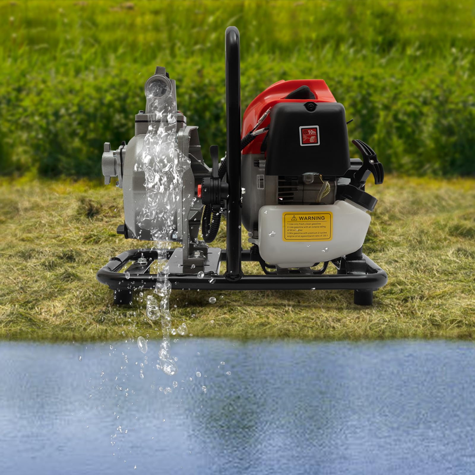 Pompa per acqua da giardino, pompa per irrigazione 215 m/h, a gas, 1,5 pollici di centrali elettriche, alta efficienza
