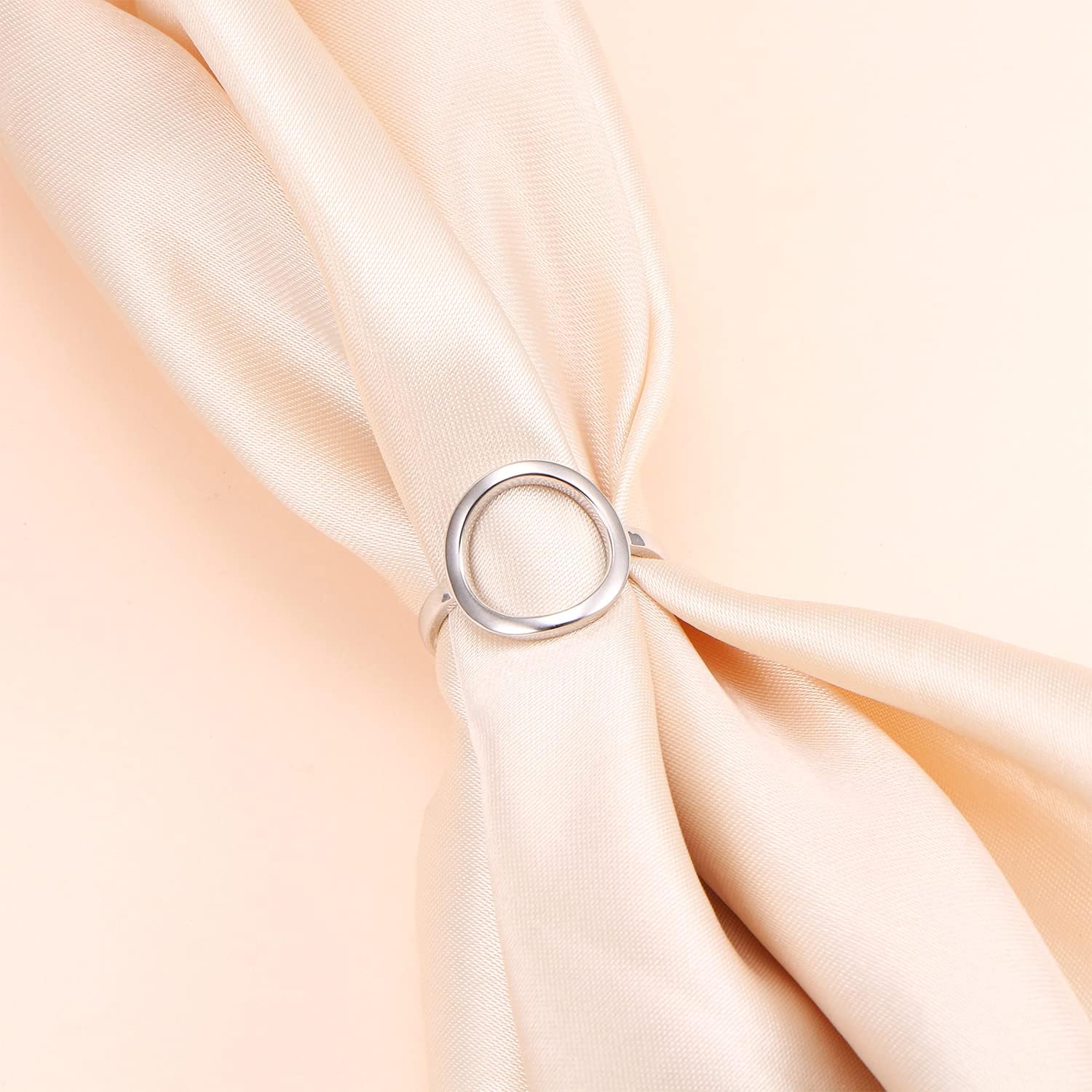 DAOCHONG Sterling Silver Classical Simple Plain Ring Open Circle Karma Statement Promise Ring Karma Ring for Women - Image 3