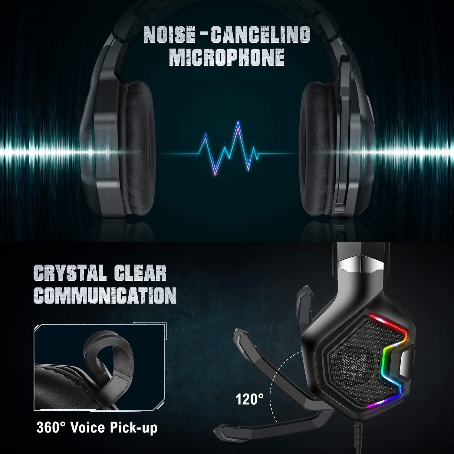 Onikuma K10 pro gaming Headset with RGB LED Light and microphone: Buy  Online at Best Price in Egypt - Souq is now Amazon.eg