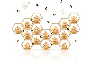 12 Pcs Mini Honeycomb Cupcake Stand Cake Farmhouse Hexagon Display Holder
