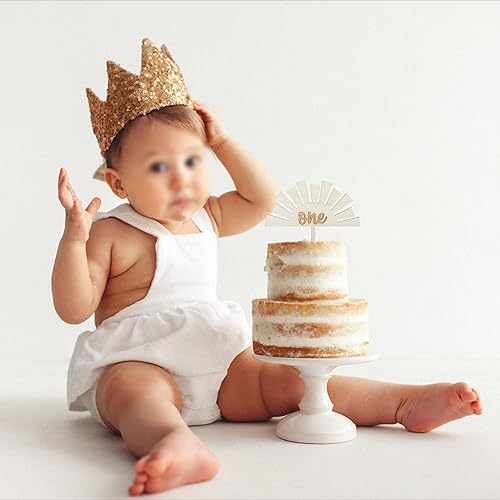 Miniatura 7 de 1 pieza de decoración de pastel de madera para el primer cumpleaños del sol para el primer viaje alrededor del sol, decoración de pastel boho para