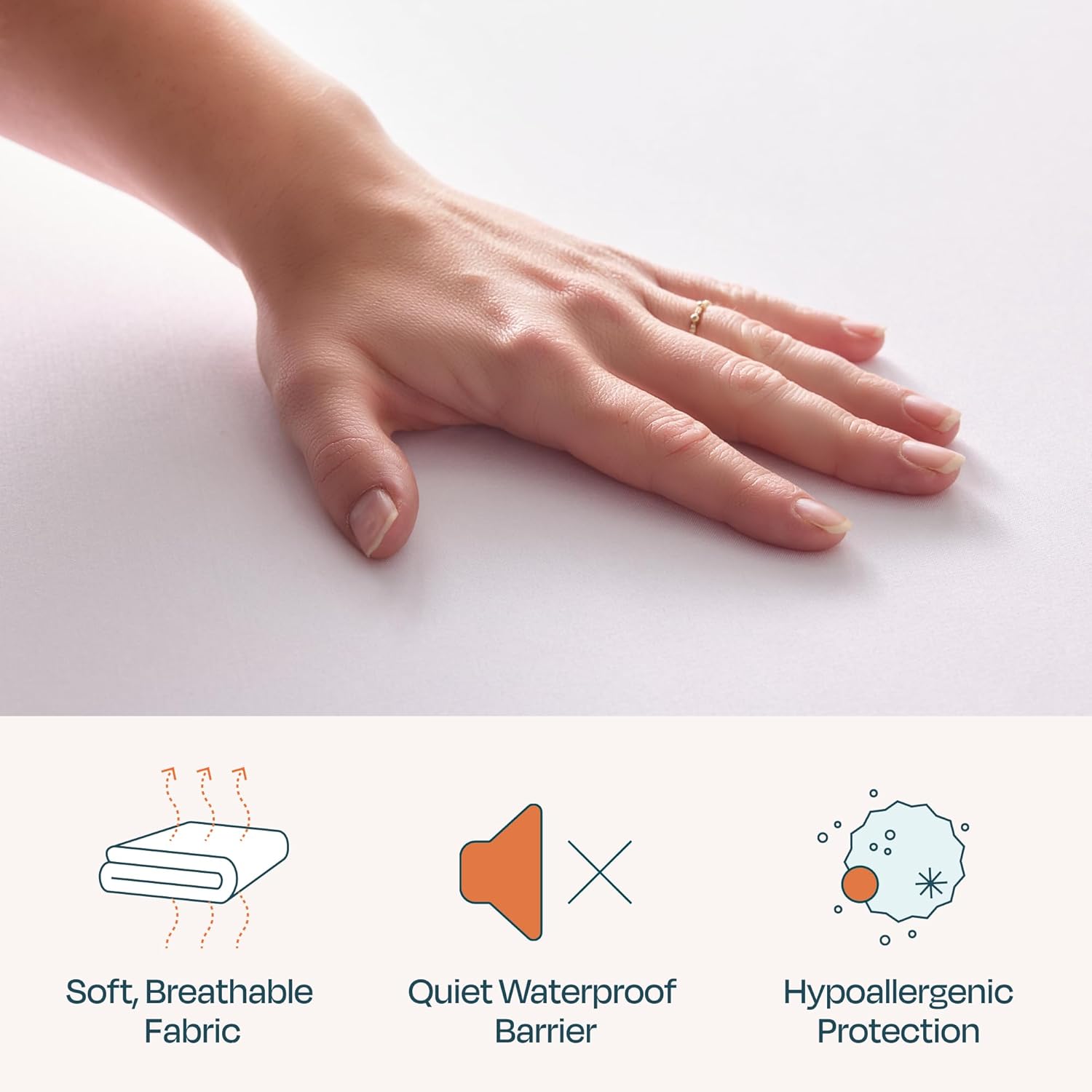 Linenspa 5-Sided Waterproof Mattress Protector – Breathable, Fitted Sheet Style, Machine Washable – Full Size Mattress Protector, White - Image 5