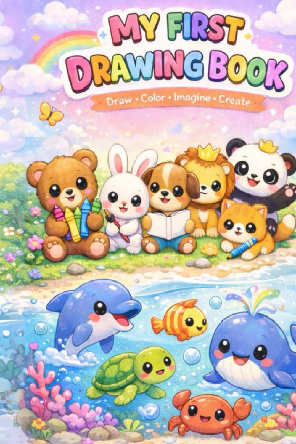 Kids Cute Drawing Book : Cute Land and Sea Animals | Book for Kids