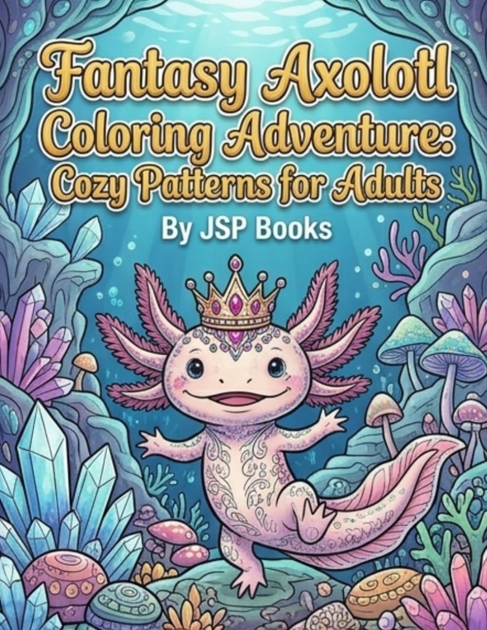 Fantasy Axolotl Coloring Adventure:: Cozy Patterns for Adults