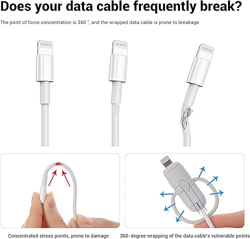 Miniatura 4 de Protector de cable de cargador, 6 protectores de cable USB antideslizantes de silicona, 2 en 1, funda protectora de extremo de cable de carga de