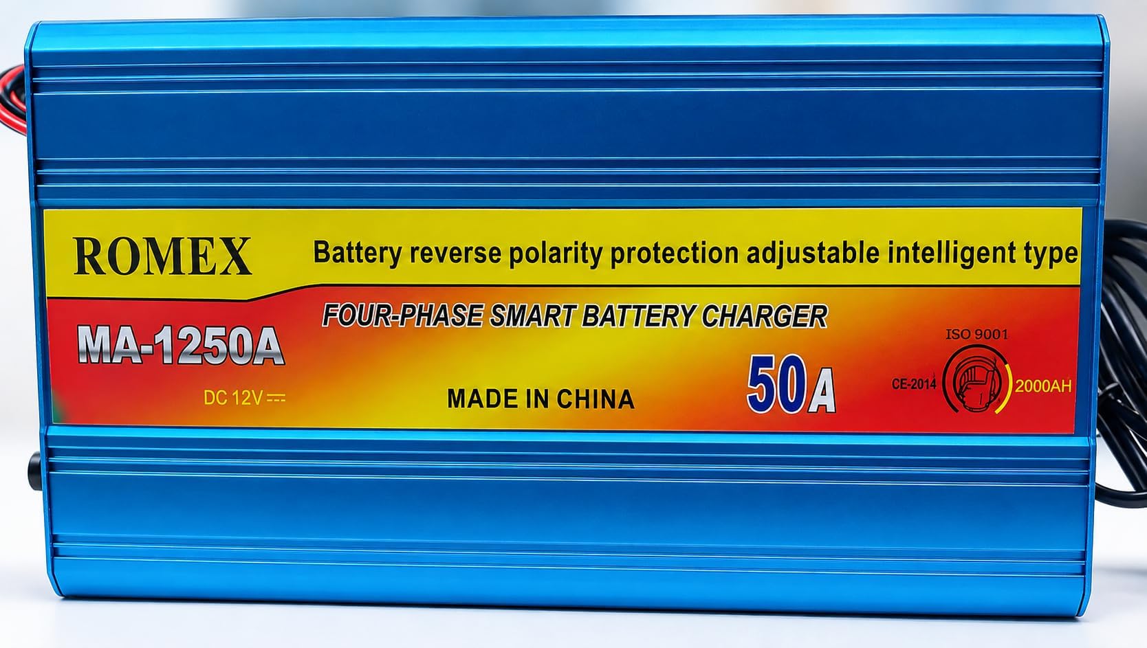 12V 50A,50AMP BATTERY CHARGER FOUR PHASE WITH EU 2PIN PLUG FAST AND EFFICIENT COMPATIBLE WITH UP T0 200AH 12V BATTERY