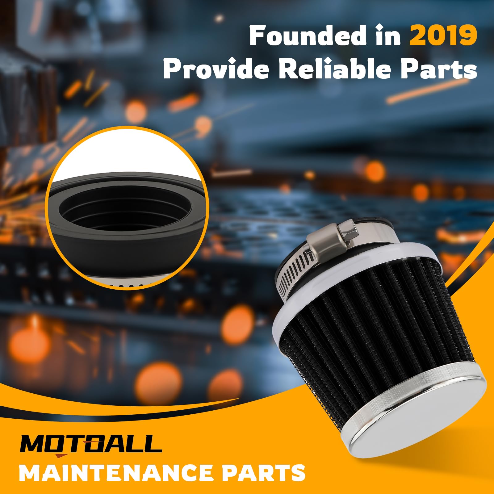 MOTOALL Filtro de aire de 28 mm de diámetro interior de 28 mm para moto de cross de 50 cc 90 110 125 cc para Honda Taotao Scooter