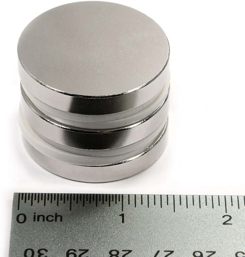 CMS Magnetics Disc Neodymium Magnets N45 1-1/2” Diameter x 1/4" (38.1 mm x 6.35 mm) Strong Rare Earth Magnet for Home Hobby Schools & Science 3 PCs