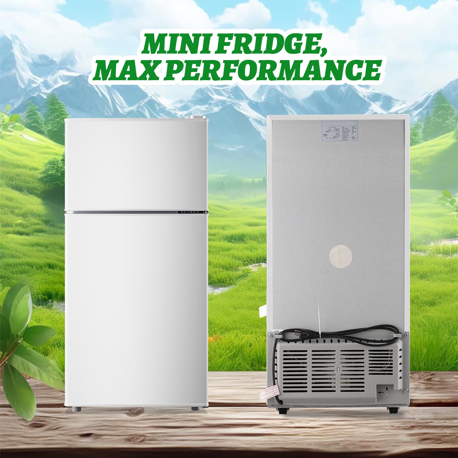 Demuller 2.4 Cu.Ft Mini Fridge With Top Freezer Apartment Size Dual Door Compact Refrigerator For Personal Use Small Fridge With Egg Tray, 7 Temperature Control For Dorm, White on Fridge.com - View 6