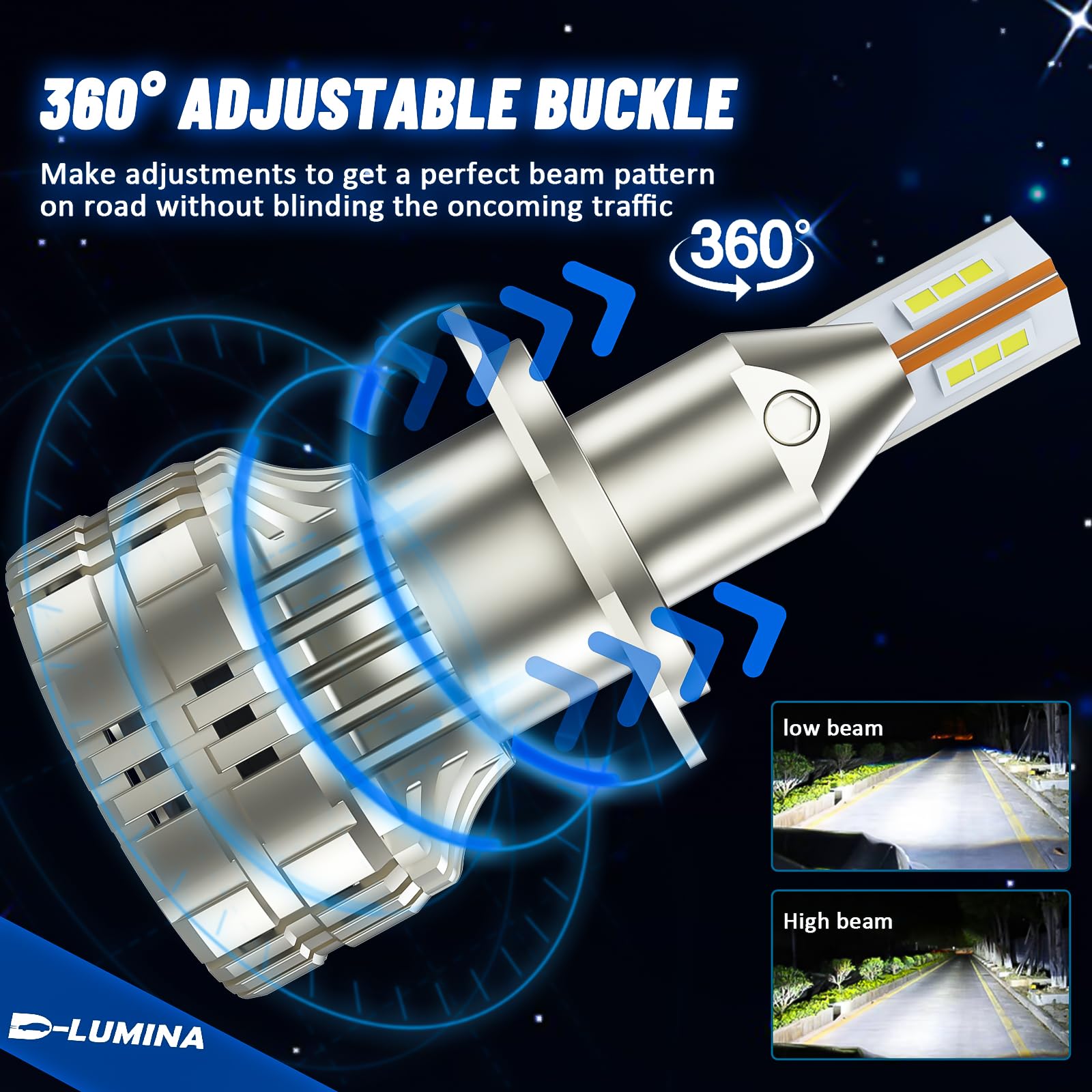 D-Lumina H7 Bombilla lenticular LED Canbus 120W 20000LM Lámpara de Faro de automóvil Lenticular 6000K, 12V, -2 años de garantía, 2 Piezas