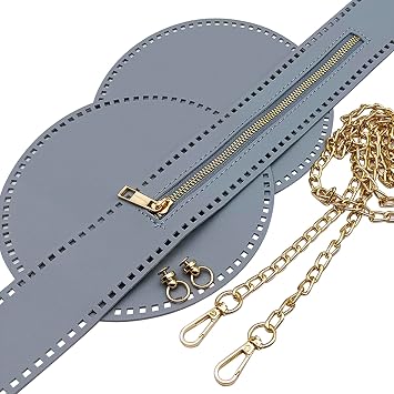 Yayatty 6 PCS DIY PU Leather Bag Making Kit, Grey PU Leather Backpack, Purses, Shoulder & Crossbody Bags