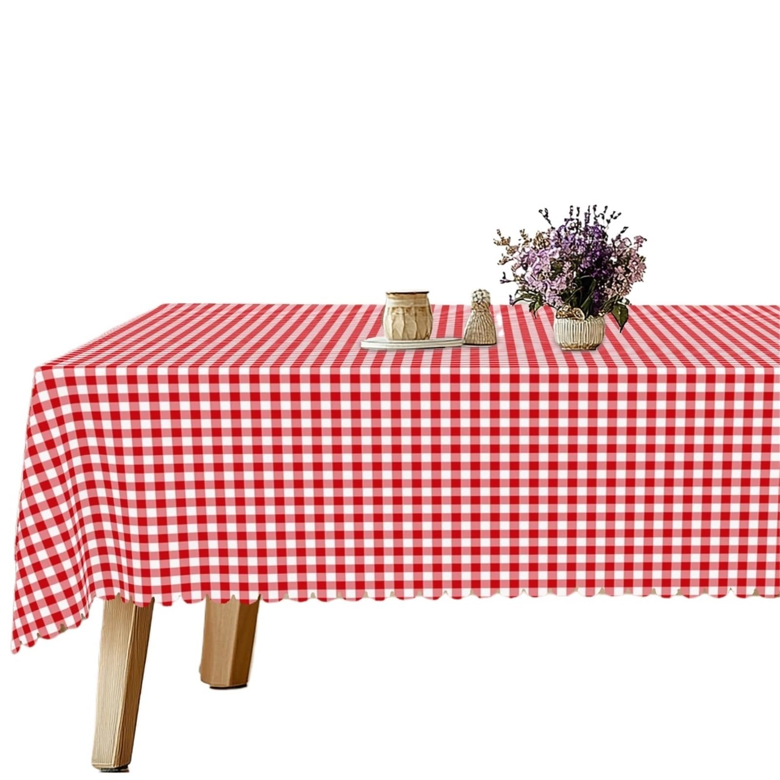 Tablecloth Red Plaid Printed Polyester Tablecloth For Camping Picnic Multiple Sizes(140x180cm)