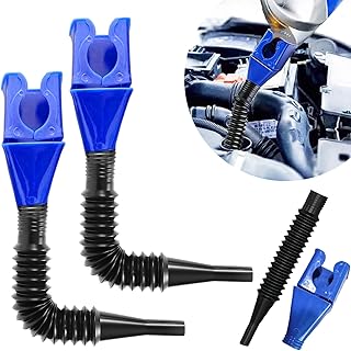 Flexible Draining Tool Snap Funnel Automotive, Wide Mouth Collapsible Oil Universal Plastic Clasp Funnel for Car Petrol and Household Uses(2PCS)