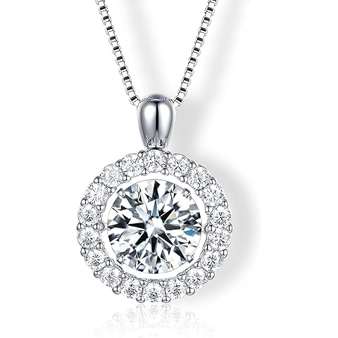 boya Moissanite Necklace for Women, Dancing Necklace for Anniversary Mother's Day Valentines Christmas Gifts for Wife