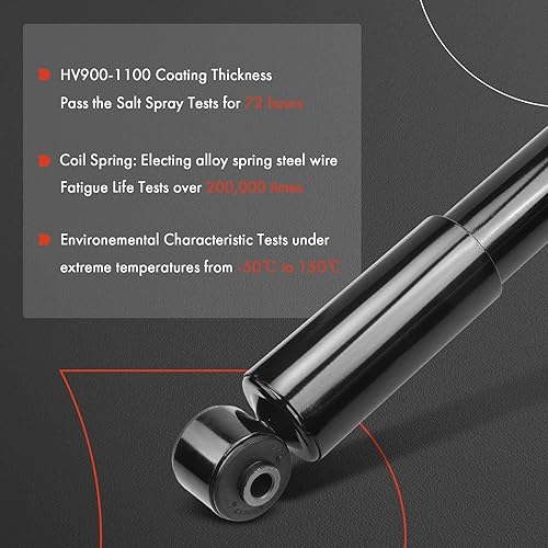 Miniatura 4 de A-Premium Par trasero (2) Amortiguadores compatibles con Hyundai Accent 2012-2017 y Kia Forte, Forte Koup 2010-2013, lado del conductor y del