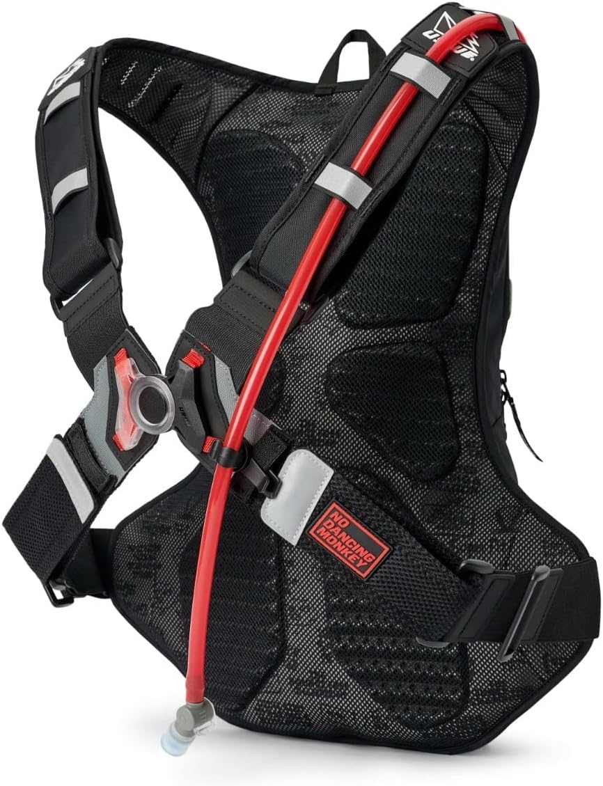 USWE Moto Hydro Hydration Pack - with Water Bladder, a High End, Bounce Free Backpack for Enduro and Off-Road Motorcycle (12L Adventure Fit Black/ Grey)