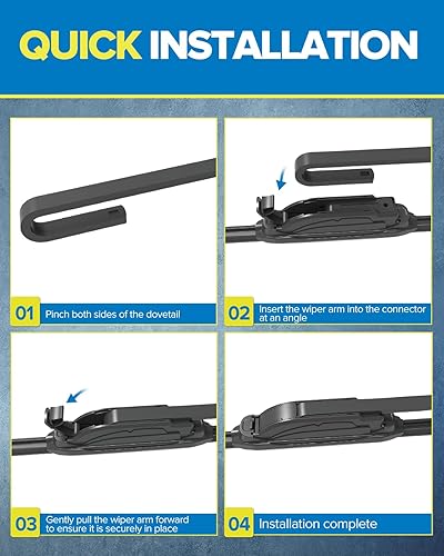 Miniatura 4 de PHILTOP Limpiaparabrisas de repuesto para automóvil de 24 + 18 pulgadas para Equinox 2018-2021, Corolla 2002-2008, Cruze 2011-2015, Frontier Optima