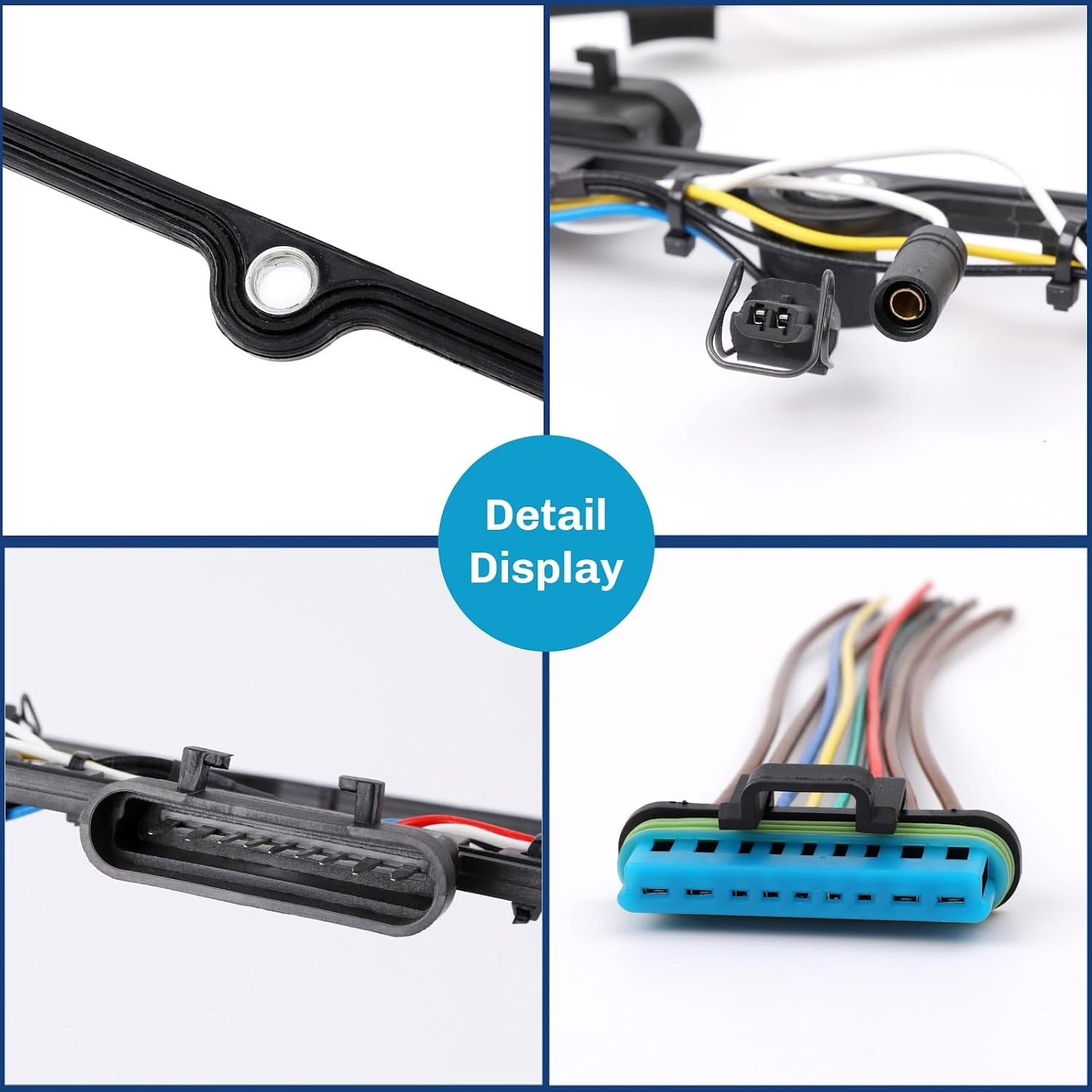 7.3L Valve Cover Gasket Set with Injector Glow Plug Harness Compatible with 98-03 7.3 Diesel F81Z-6584-AA F81Z-9D930-AB Replacement