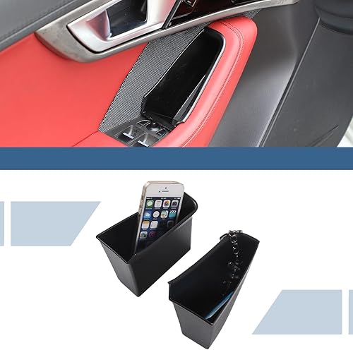 Miniatura 9 de HAPPYHORSE Caja de almacenamiento para puerta, compatible con Jaguar F-Type 2013-2023, espacio de conducción de automóvil, manija de puerta, caja de