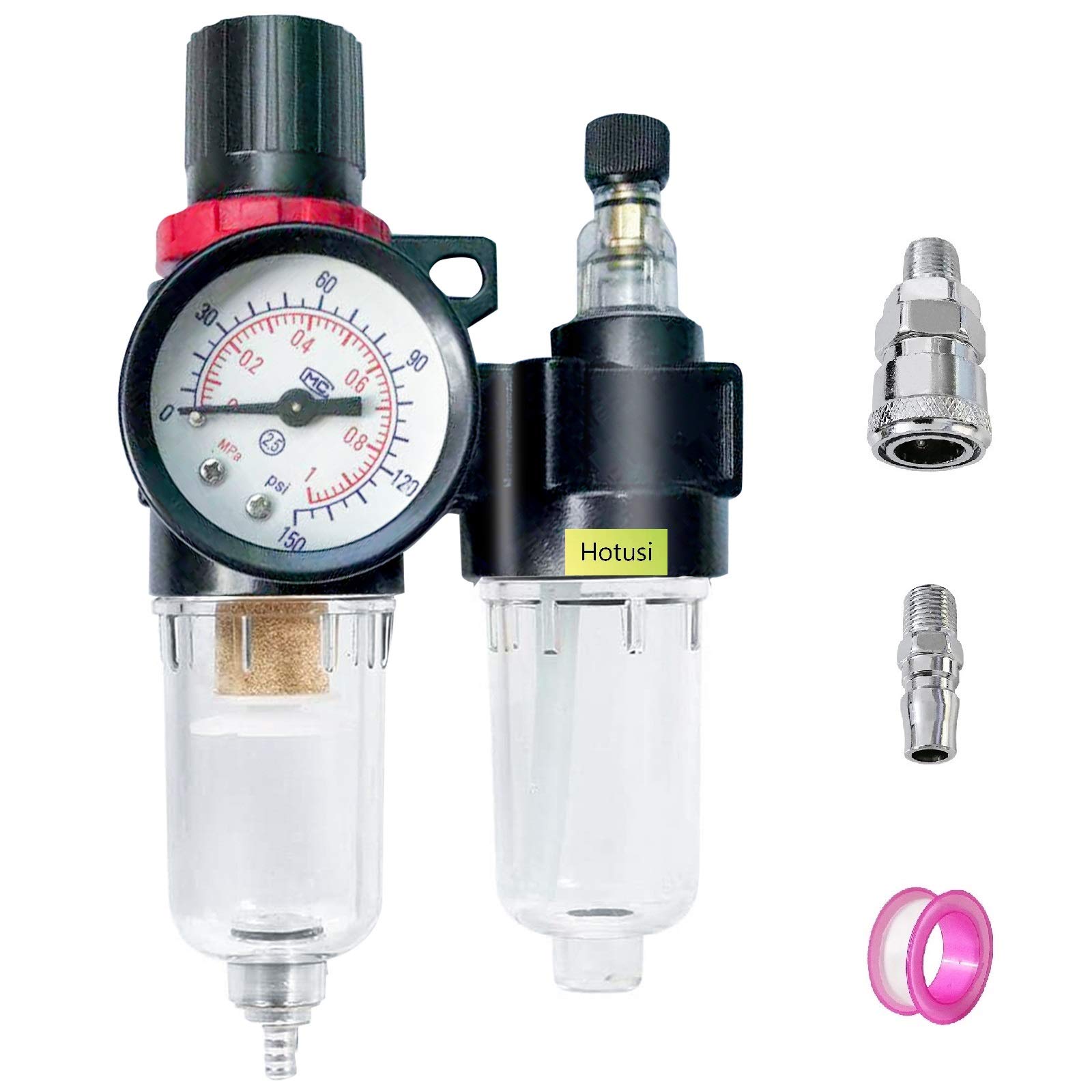 Buy Hotusi Air Compressor Filter Regulator Moisture Filter Trap,1/4