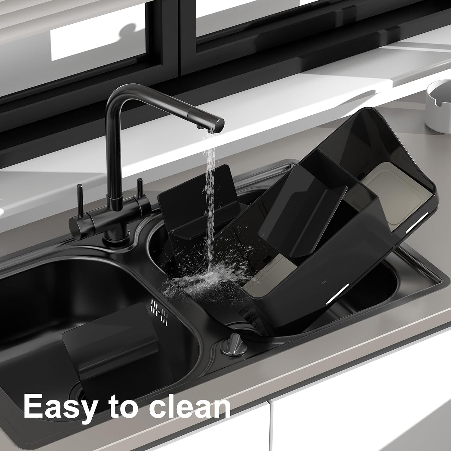 Large Electric Toothbrush Holder - 8 Slots with Quick-Dry Diatomite Base, Fits Sonicare & All Major Brands, Bathroom Countertop Organizer (Black)
