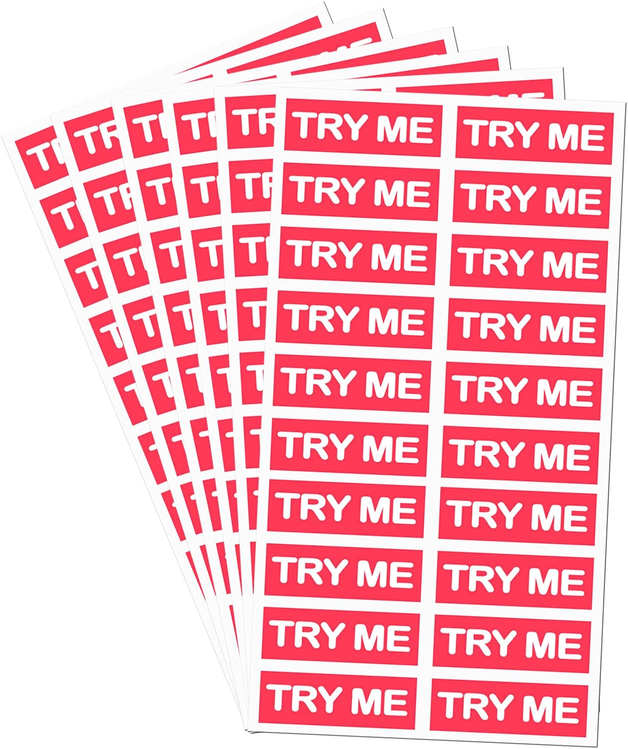 Top label Try Me Stickers,Tester Sample Label for Cosmetics,Pink Sample Stickers,1.25x0.5 Inch,500 Pcs Per Pack
