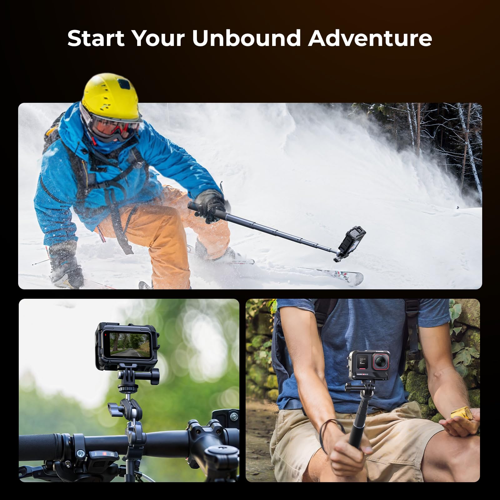 SmallRig Telaio per Insta360 Ace Pro 2/Ace Pro, supporta riprese orizzontali e verticali, artiglio di montaggio e slitta fredda per microfono con luce video