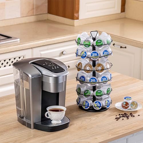 Miniatura 5 de ZCDCP Soporte para tazas K de 3 niveles, soporte organizador de almacenamiento de cápsulas de café de metal, compatible con cápsulas de 27 K Cup