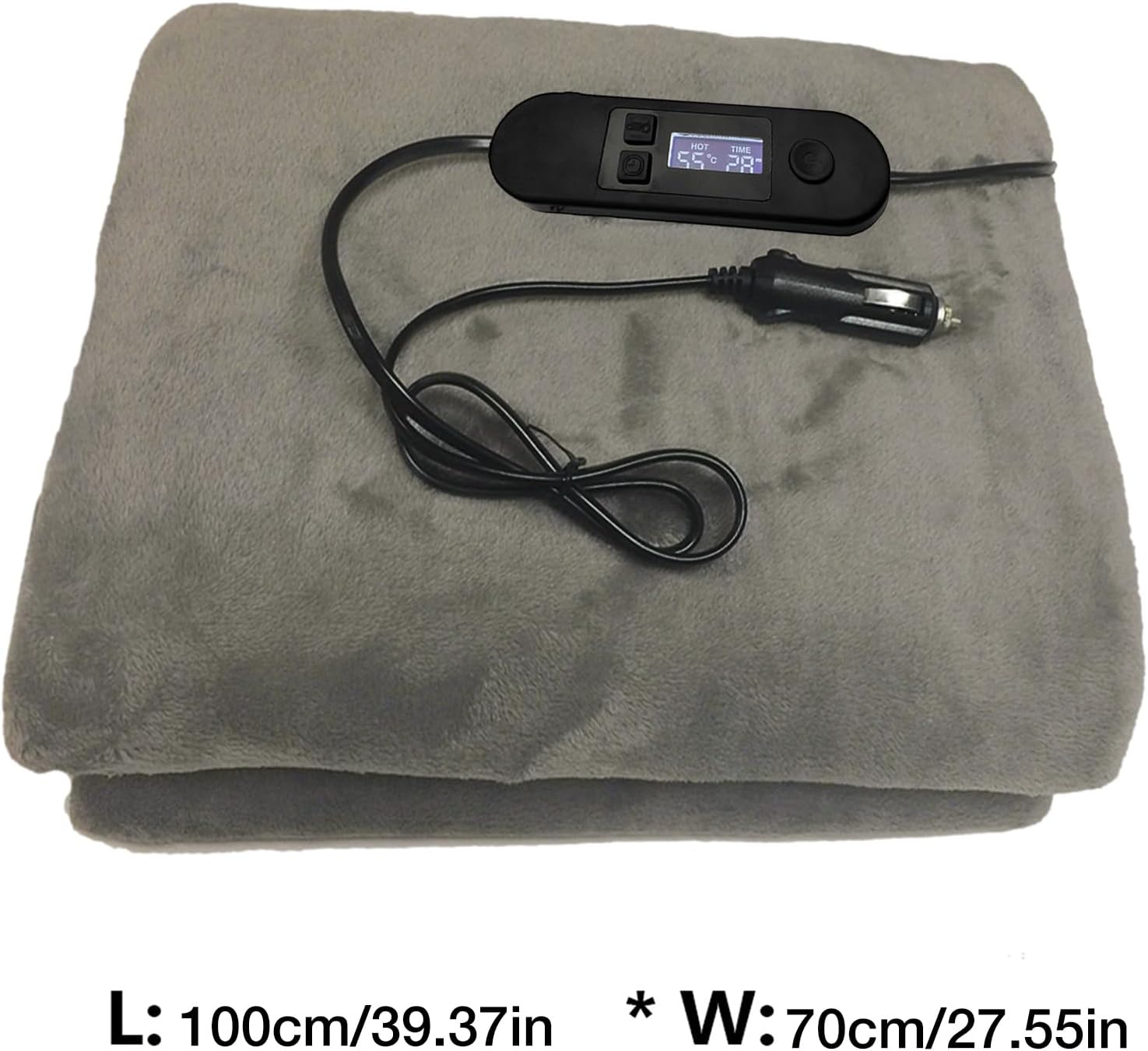 Heated Travel Blanket - Electric Auto Fleece Cover, 25W Car Warming Shawl, Portable Winter Wrap | Temperature Controlled Comfort Throw for Vehicle RV SUV Truck Road Drive Camping Outdoor Stadium