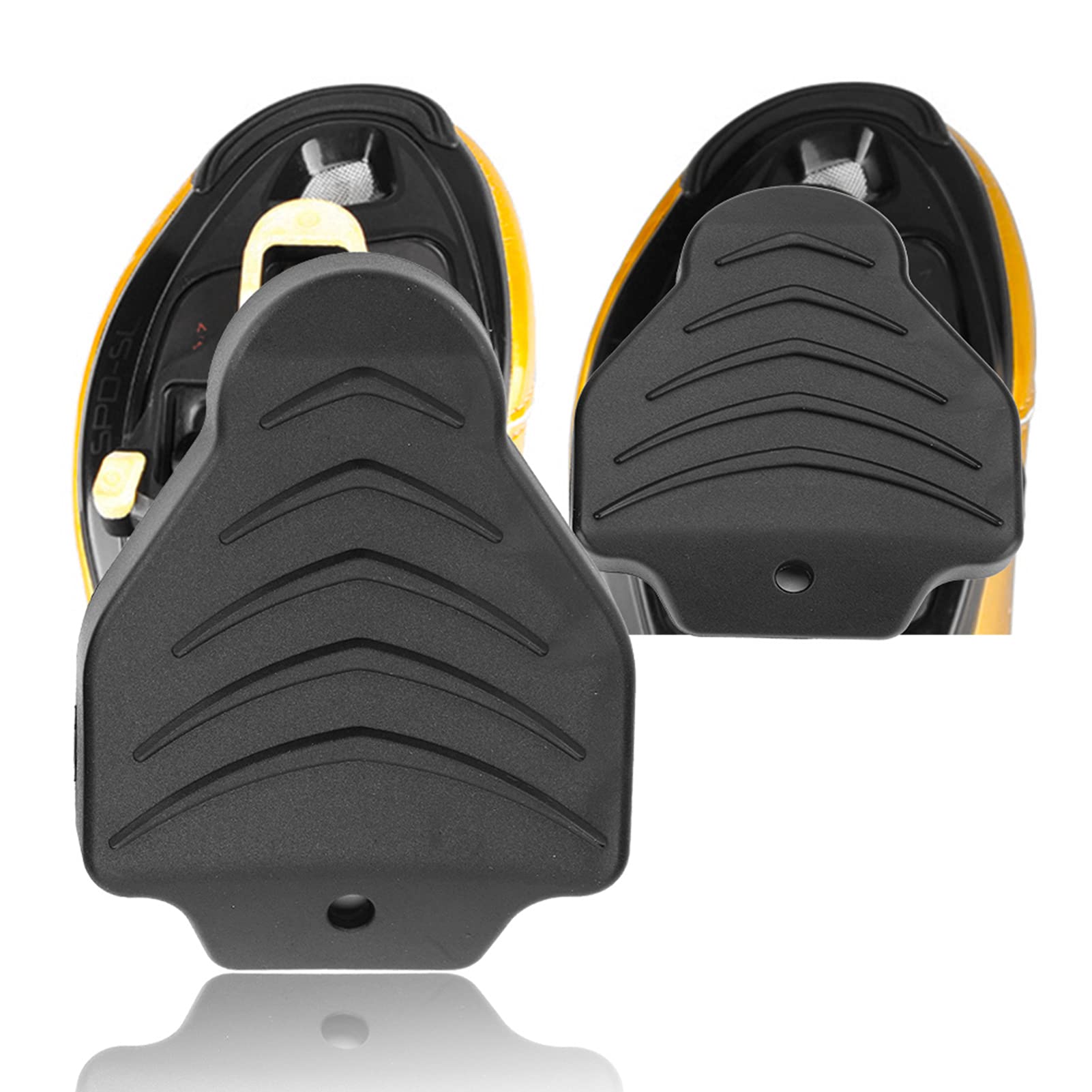 Dioche Bike Cleat Cover, Black Rubber Bike Pedal Cleat Protective Cover Shoes Part 1 Pair(H-Delta)