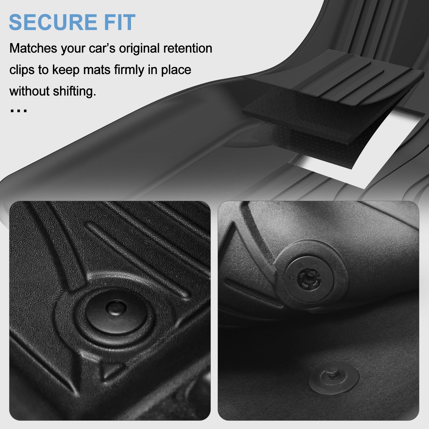 Original Floor Mats for 2019-2025 Mazda 3 All Models - Custom Fit TPE Floor Liners - All Weather — view 7