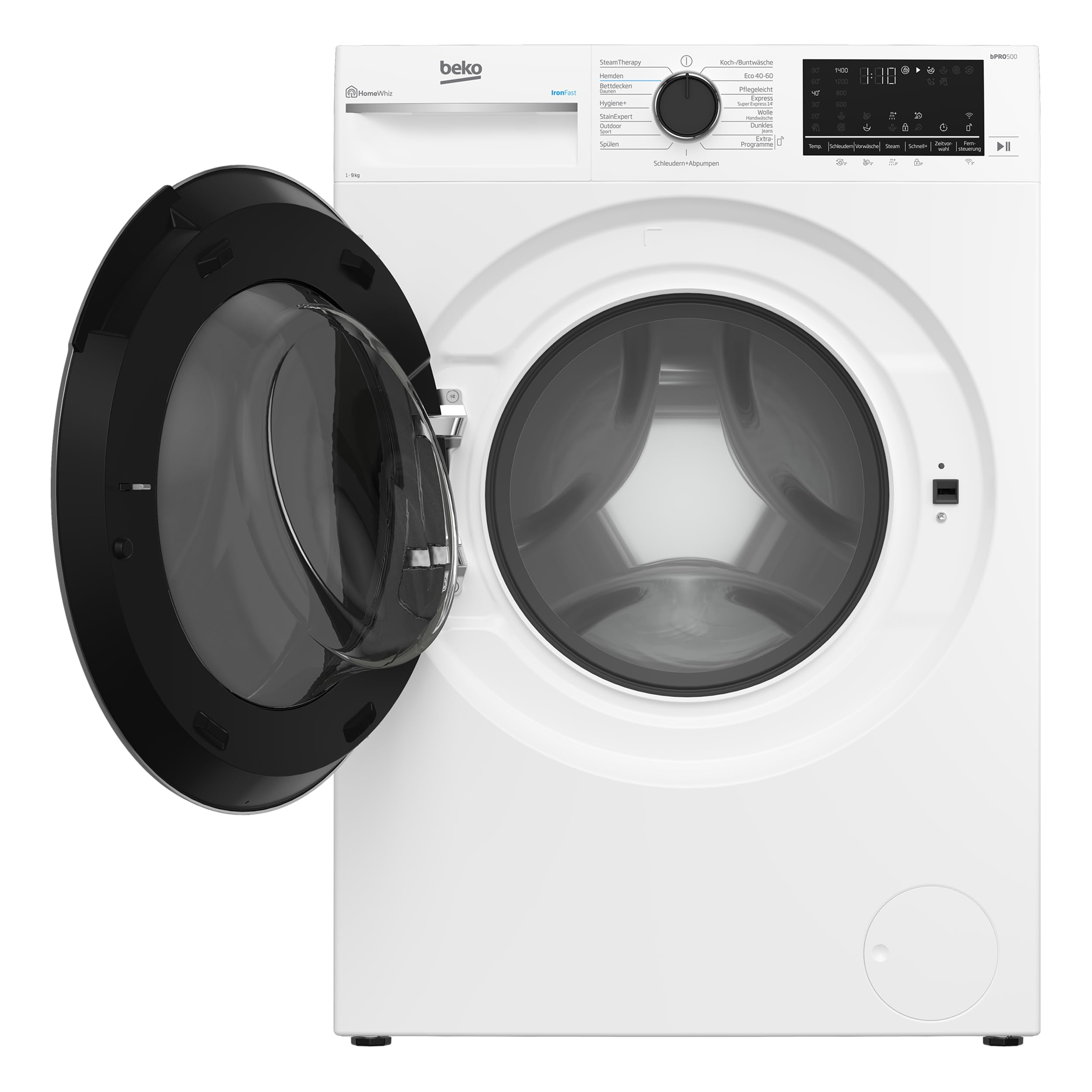 Beko Waschmaschine 9kg 1400 U/min Dampffunktion AquaWave Schontrommel B5WF69410W Weiß