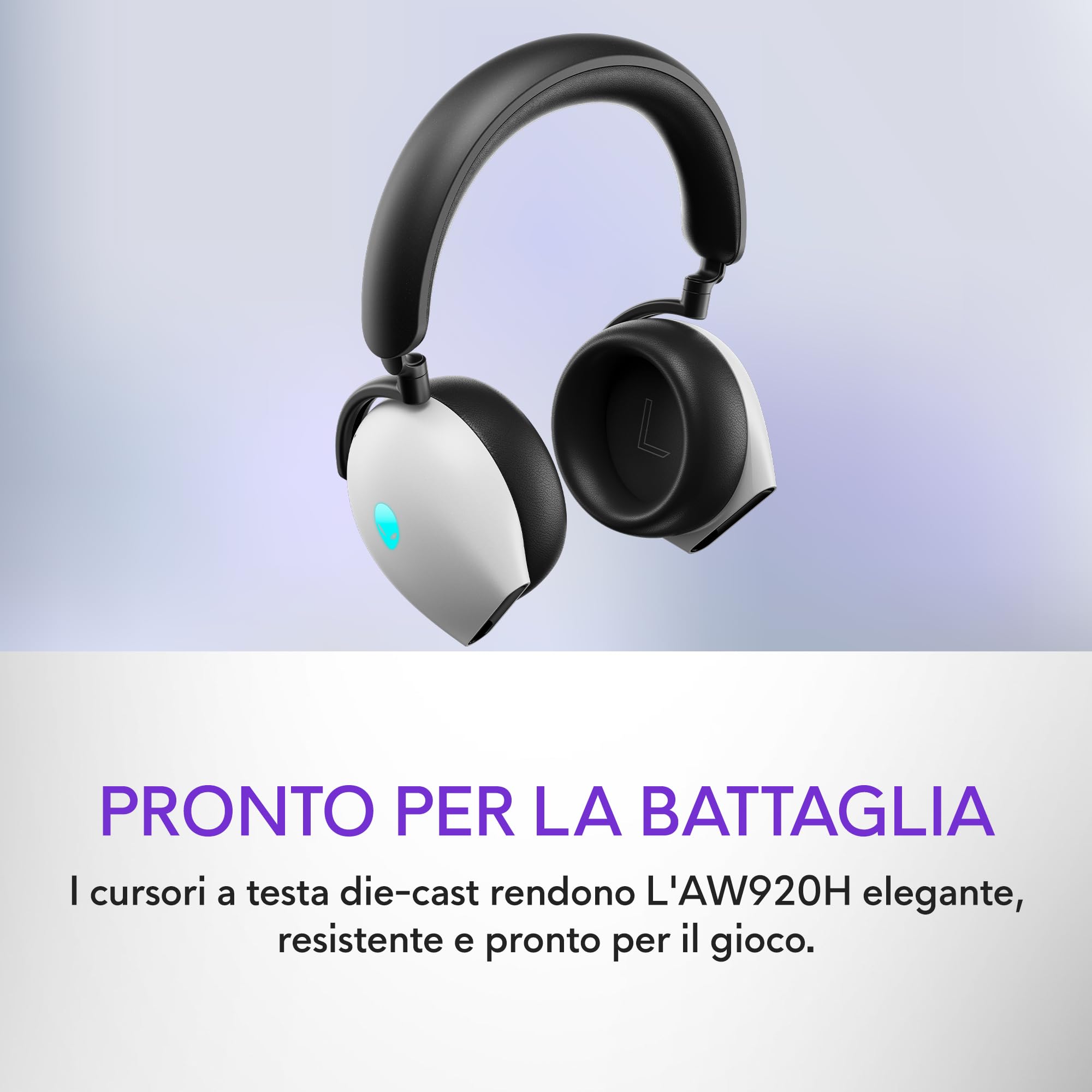 Alienware Dell Gaming Headset AW920H Tri-Mode Built-in microphone. Lunar Light. Wireless. On-Ear. Noice canceling