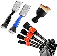 Vista 6 de Car Detailing Brush Set for Cleaning Interior Exterior - Incl. 5 Detail Brush 1 Black Car Double Head Brush 1 Soft Brush