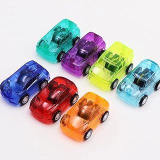 Pull Back Car Toy, 10Pcs Toy Car Candy Color Transparent Plastic Cute Mini Pull Back Racing Vehicles Car Model for Children Kids Random Color