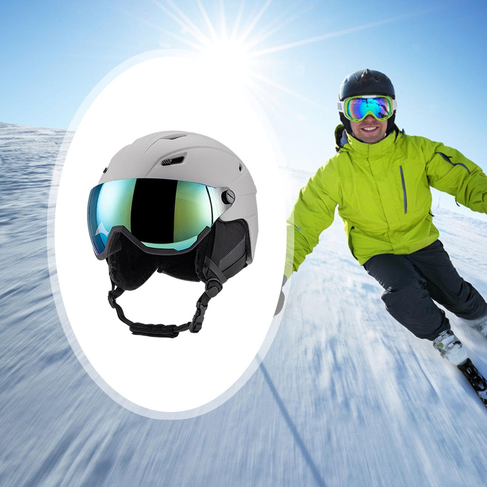 Vaveren Headgear for Snow Sports and Skateboarding with Ear Cover and Glasses, Gray 51 to 54cm