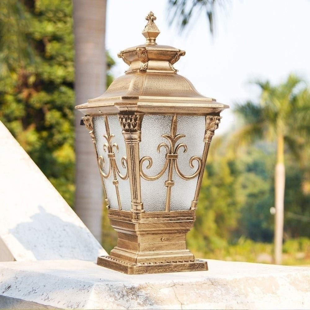 Traditioneller viktorianischer Stil, wasserdicht, für den Außenbereich, Gartenpfosten, Lampe, E27, Dekoration für Straße, Rasen, Villa, Zaun, Tür, Veranda, Terrasse, Säule aus Aluminium