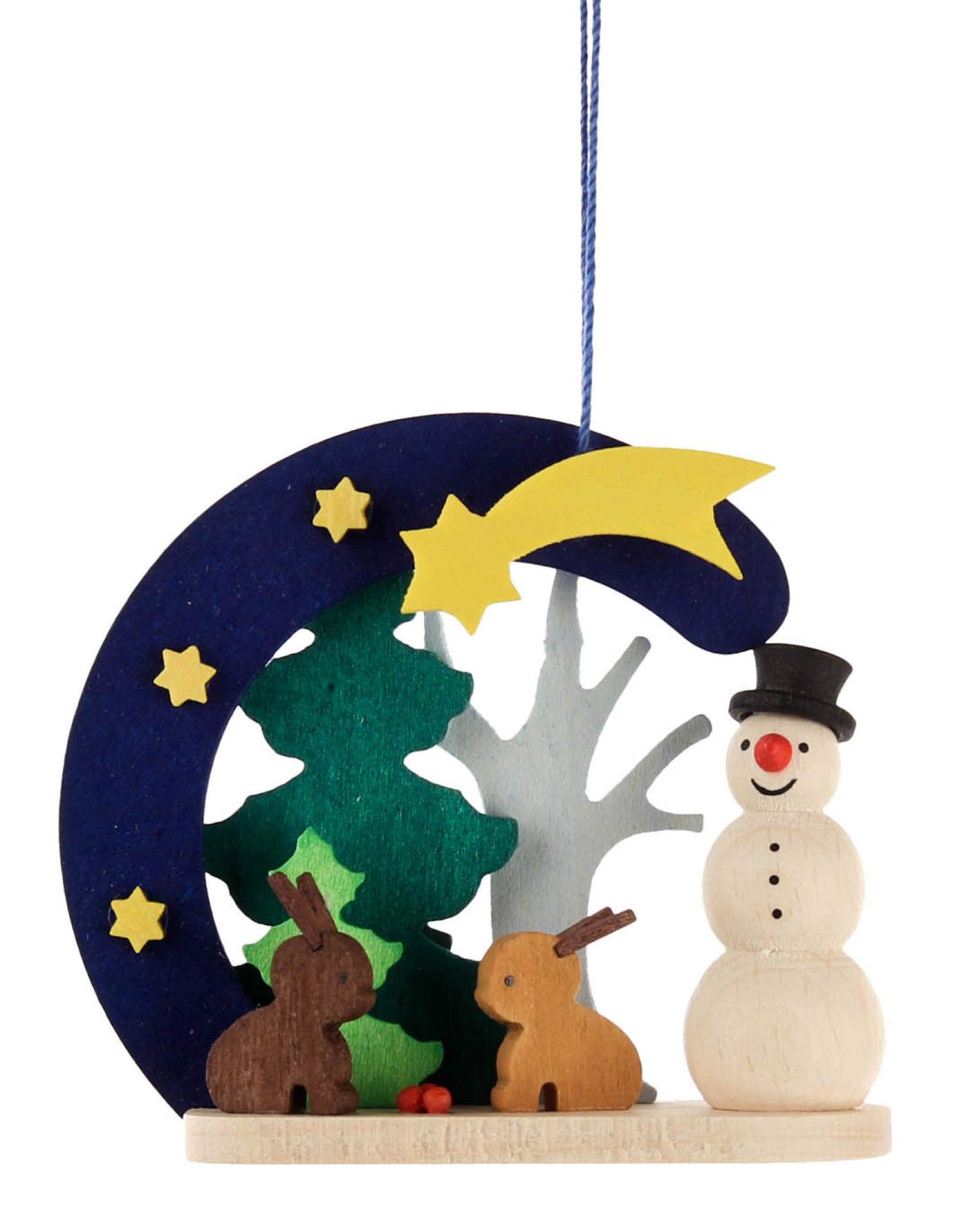 Bonhomme de neige avec lapins 7 cm, une idée cadeau tendre pour l'hiver