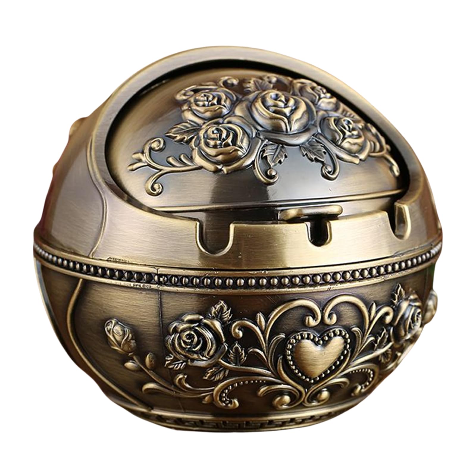 Windproof Metal Ashtray with Lid Retro Box