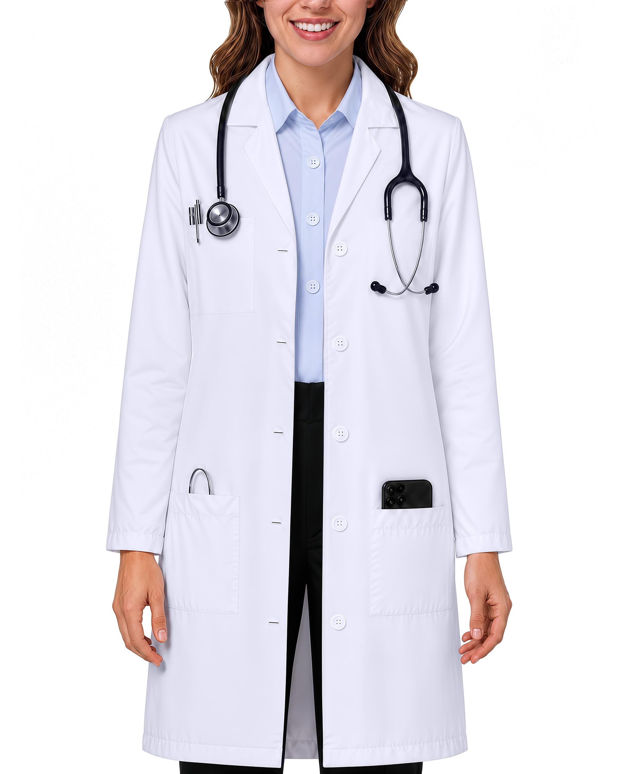 ny threads Professional Lab Coat for Women, Full Sleeve Poly Cotton Long Medical Coat-picture-25